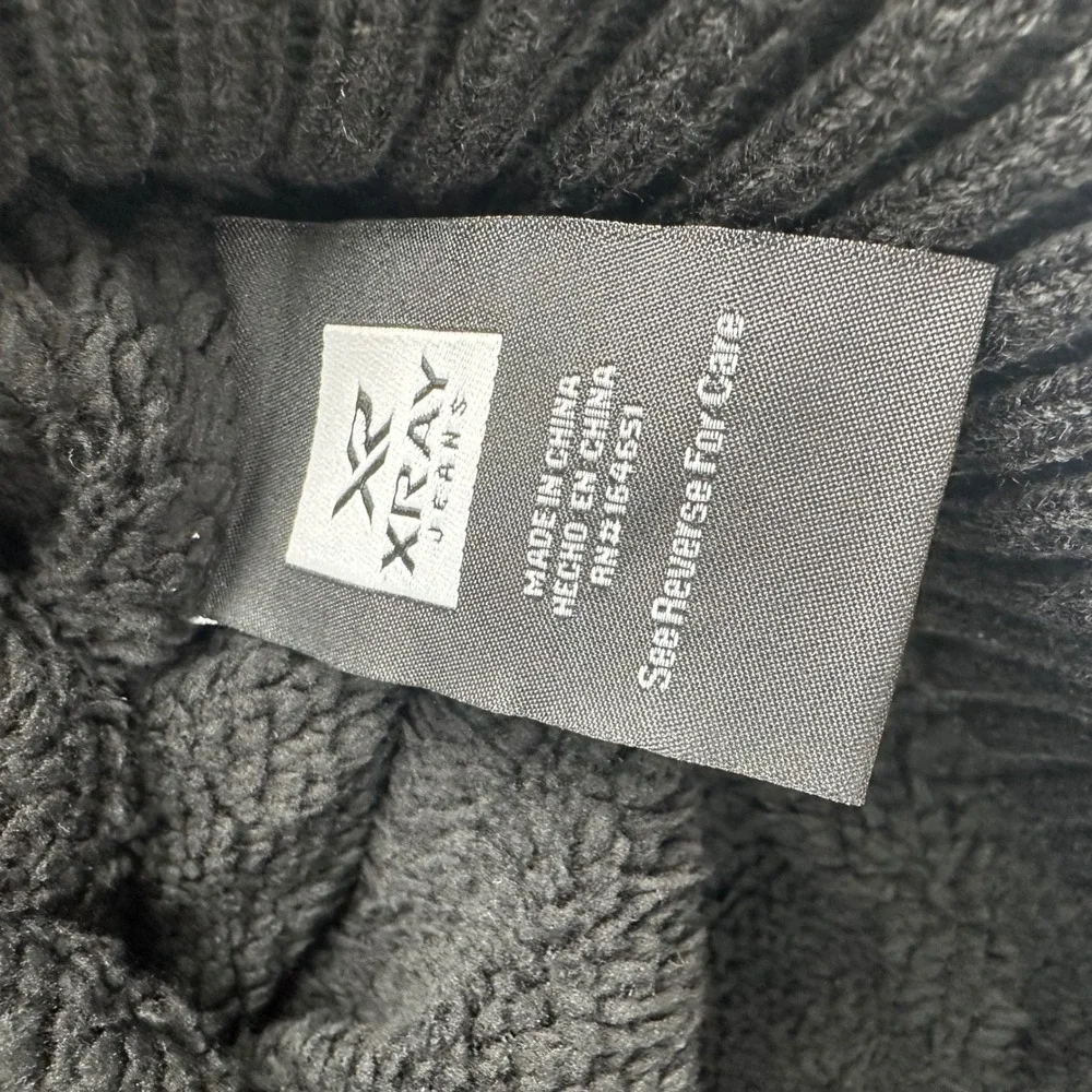 XRAY Jeans Mens Black Cable Knit Shawl Collar Toggle Button Cardigan Sweater L